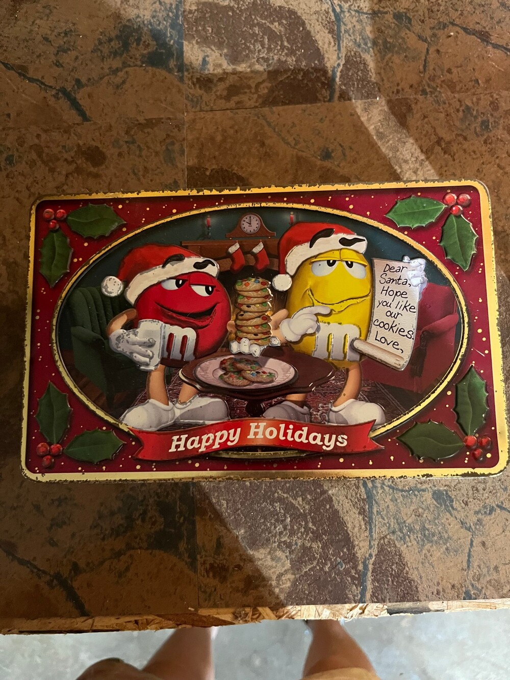 M&M's Milk Chocolate Cookies Metal Tin Holiday Collectible Cookie